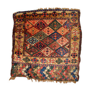 tapis ancien persan kurdish fait main 61cm x 61cm 1880