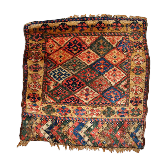 Ancient Persian Kurdish handmade carpet 61cm x 61cm 1880