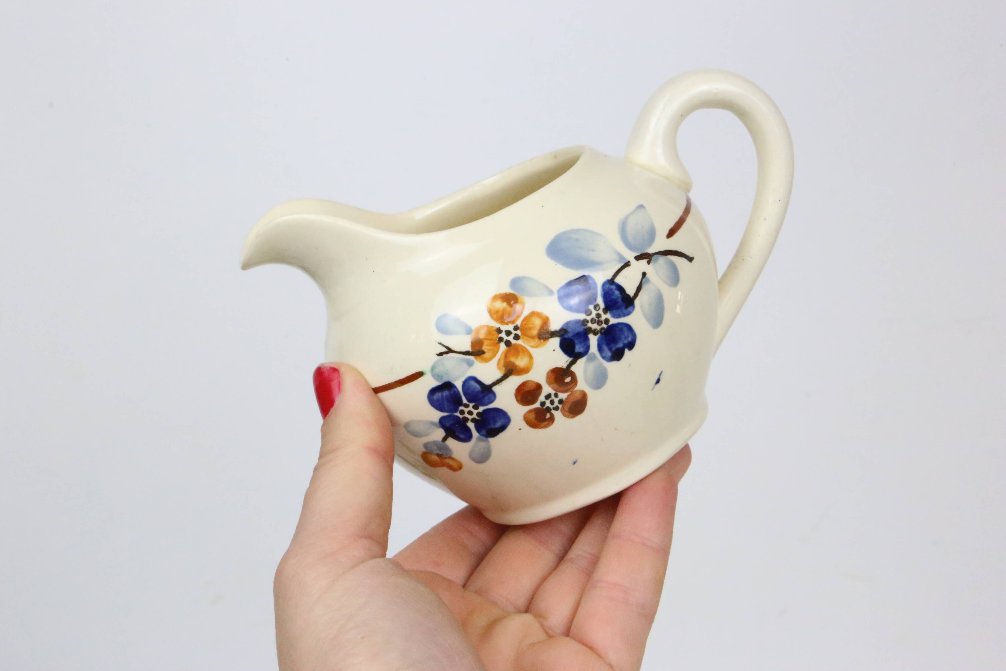 Saucière Sarreguemines - vintage français - petit pot faïence
