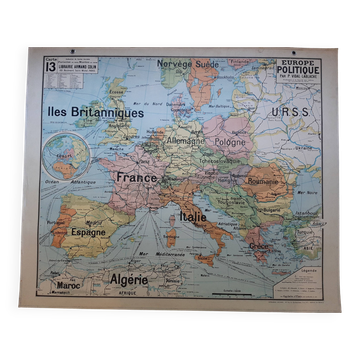 Educational wall map of ancient European politics