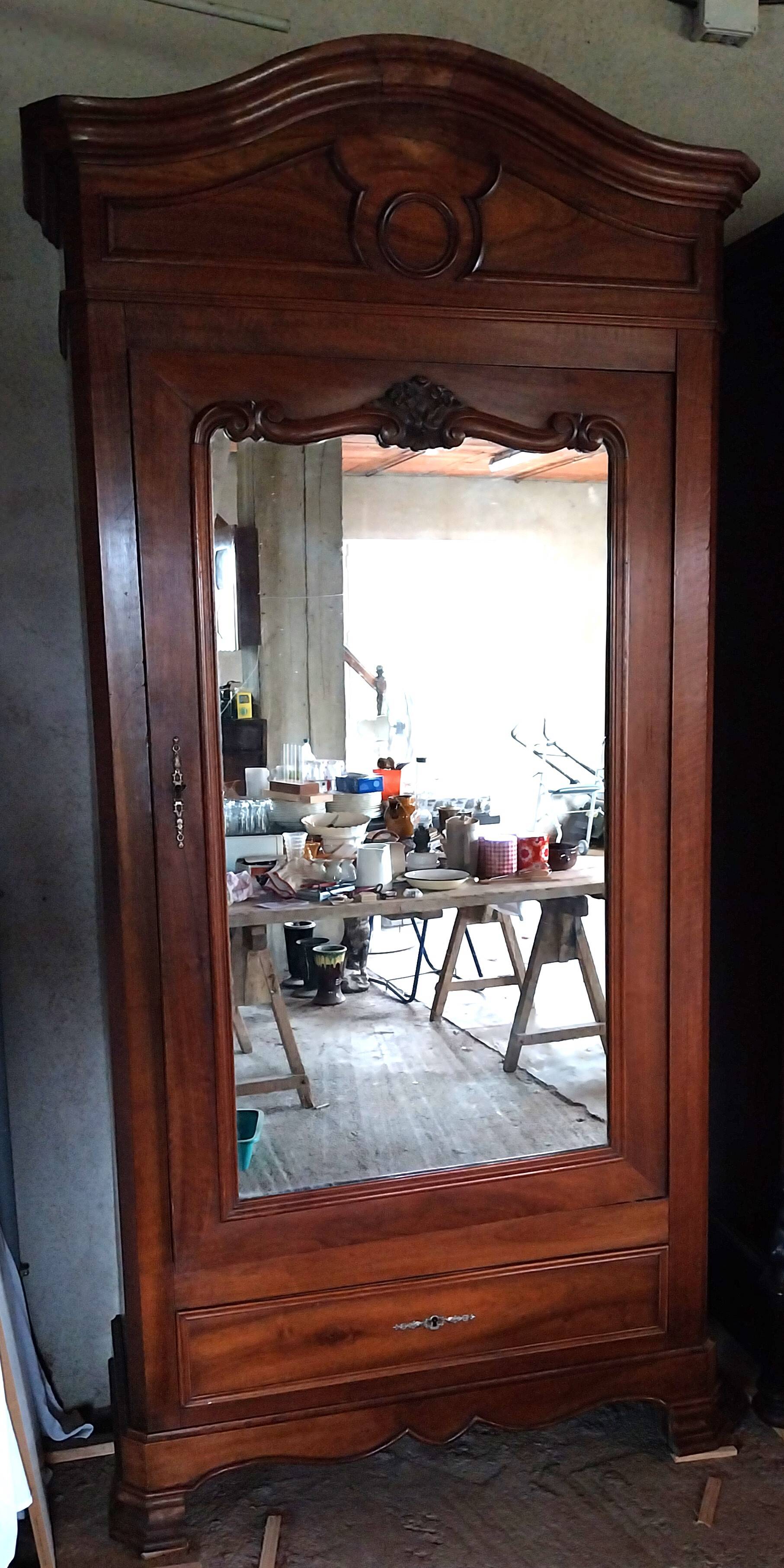 Louis Philippe wardrobe in solid cherry wood