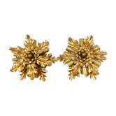 Set of two vintage golden banci firenze flower ceiling lamps small