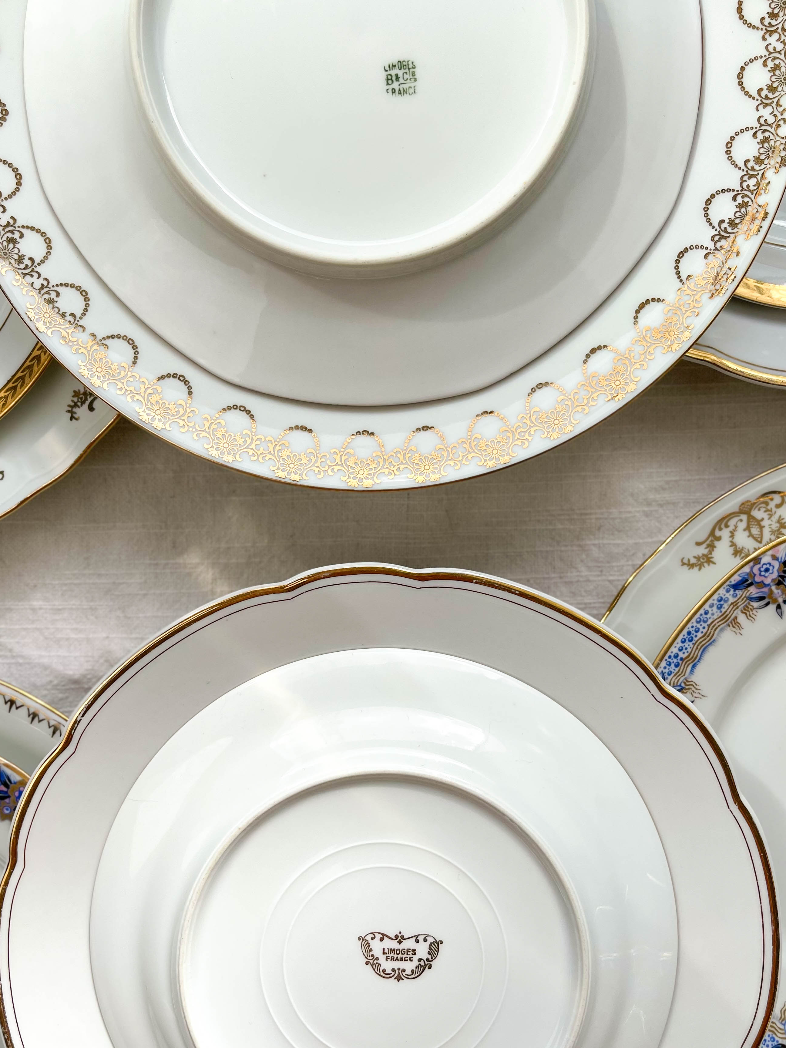 12 Mismatched porcelain plates