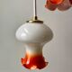 Pair of suspensions tulips in opaline orange gradient orange thread 70s