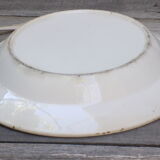 Plat creux en faïence blanche er rose