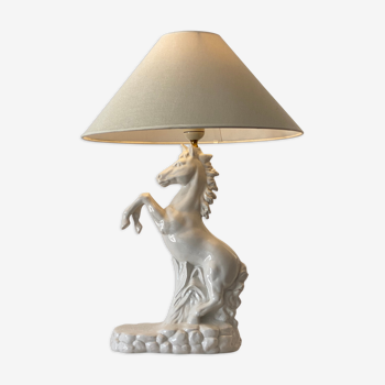 Lampe zoomorphe en céramique blanche