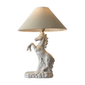 Lampe zoomorphe en céramique blanche
