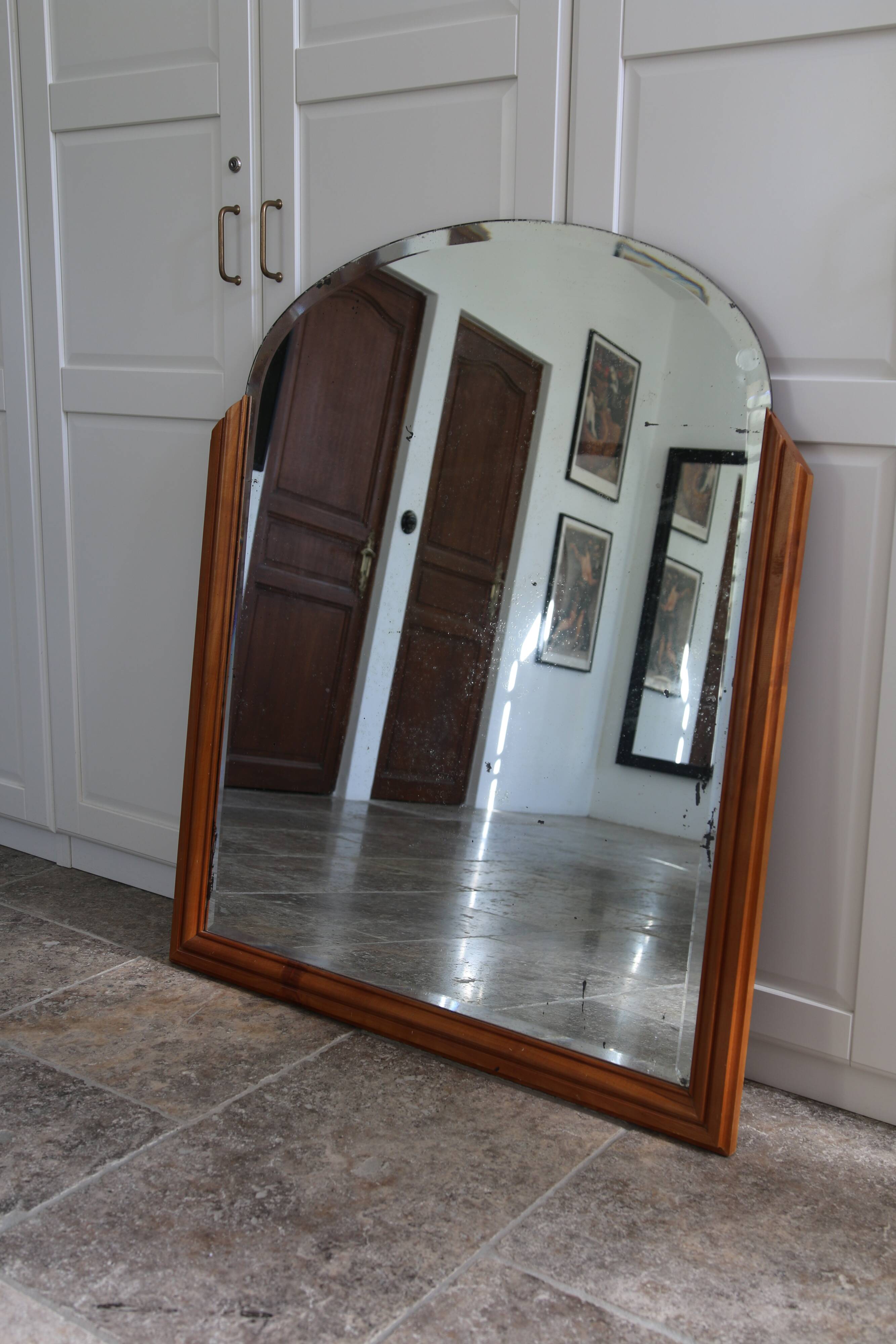 Bevelled grand mirror, Art Deco style, 1950s
