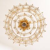 Dazzling chandelier, brass and crystal glass by Kinkeldey, Germany, 1970s.