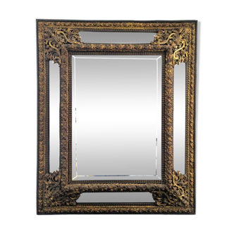 Parclose Mirror, Napoleon III Repoussé Brass
