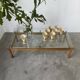Table scandinave teck blond et verre 60