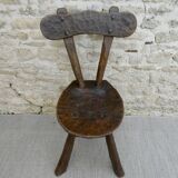 Brutalist chair, solid wood, carved, circa 1950