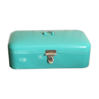 Minth blue enamelled metal box