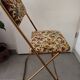 Vintage Lafuma folding chair in metal and floral pattern fabric