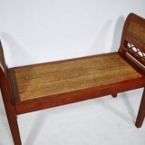 Empire wickerwork bench Antique style wickerwork walnut bench