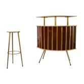 Retro bar gold and Brown and his stool