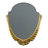 Oval Art Deco carved Gilt Wooden Mirror, France ca. 1920