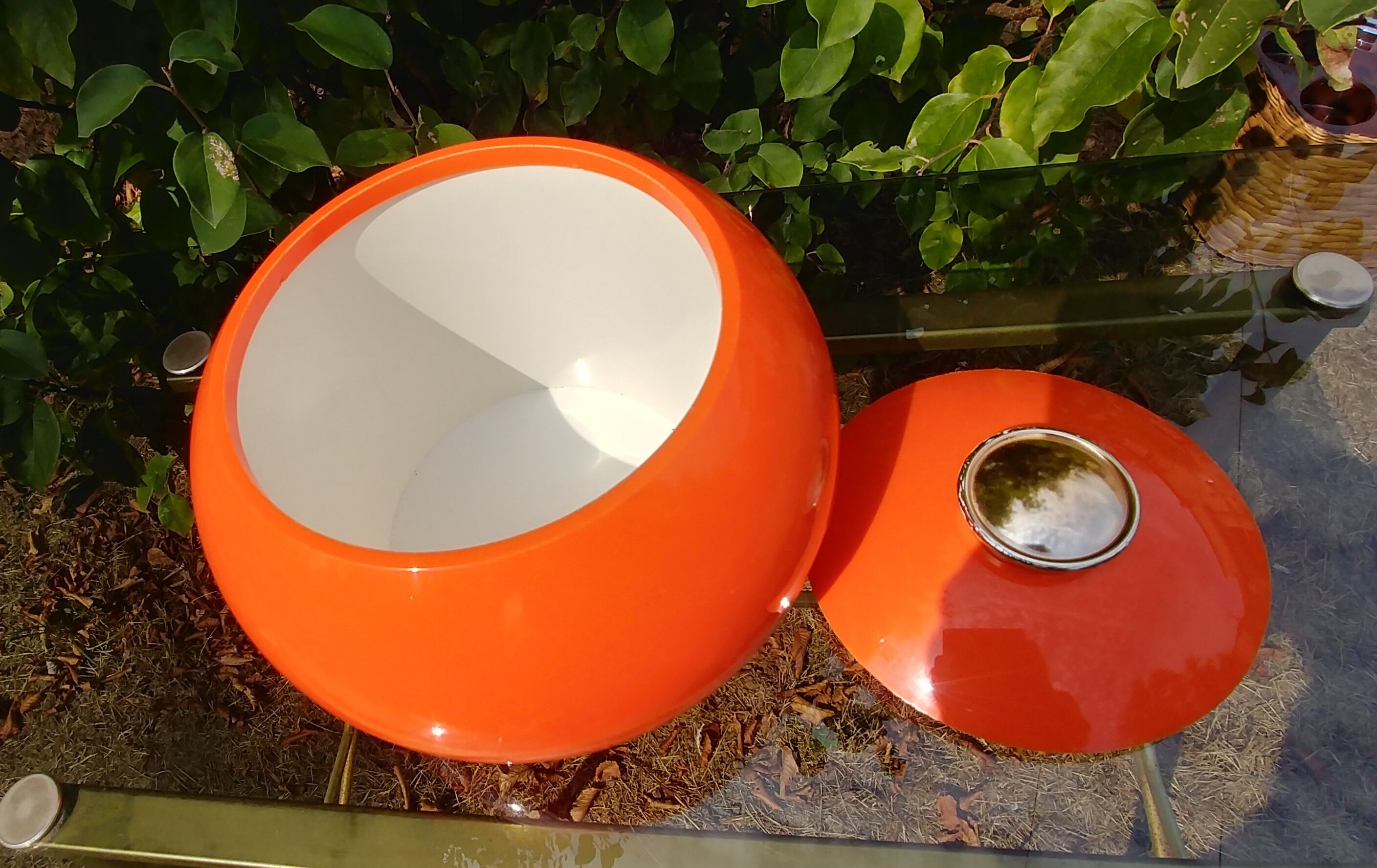Ice bucket shape orange ball advertising "solonia" vintage 70s