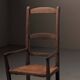 Old peasant armchair in solid wood and woven straw – Auvergne, 19th century.
