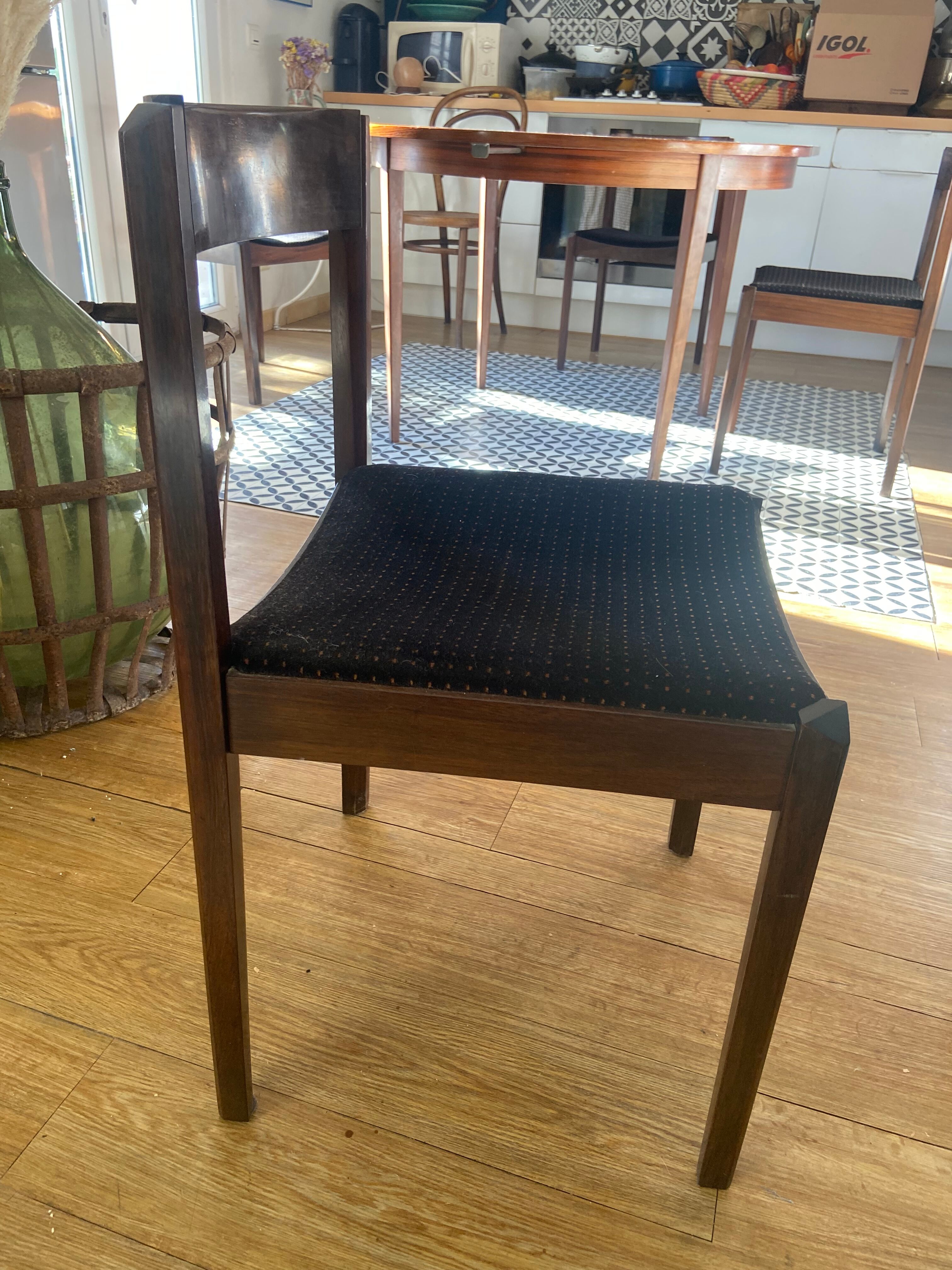 Vintage rosewood table and chair set
