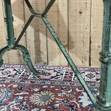 Bistro table from the beginning of the 20th century, oak top and cast iron base