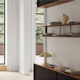 Sand-colored table lamp, ceramic, contemporary work.