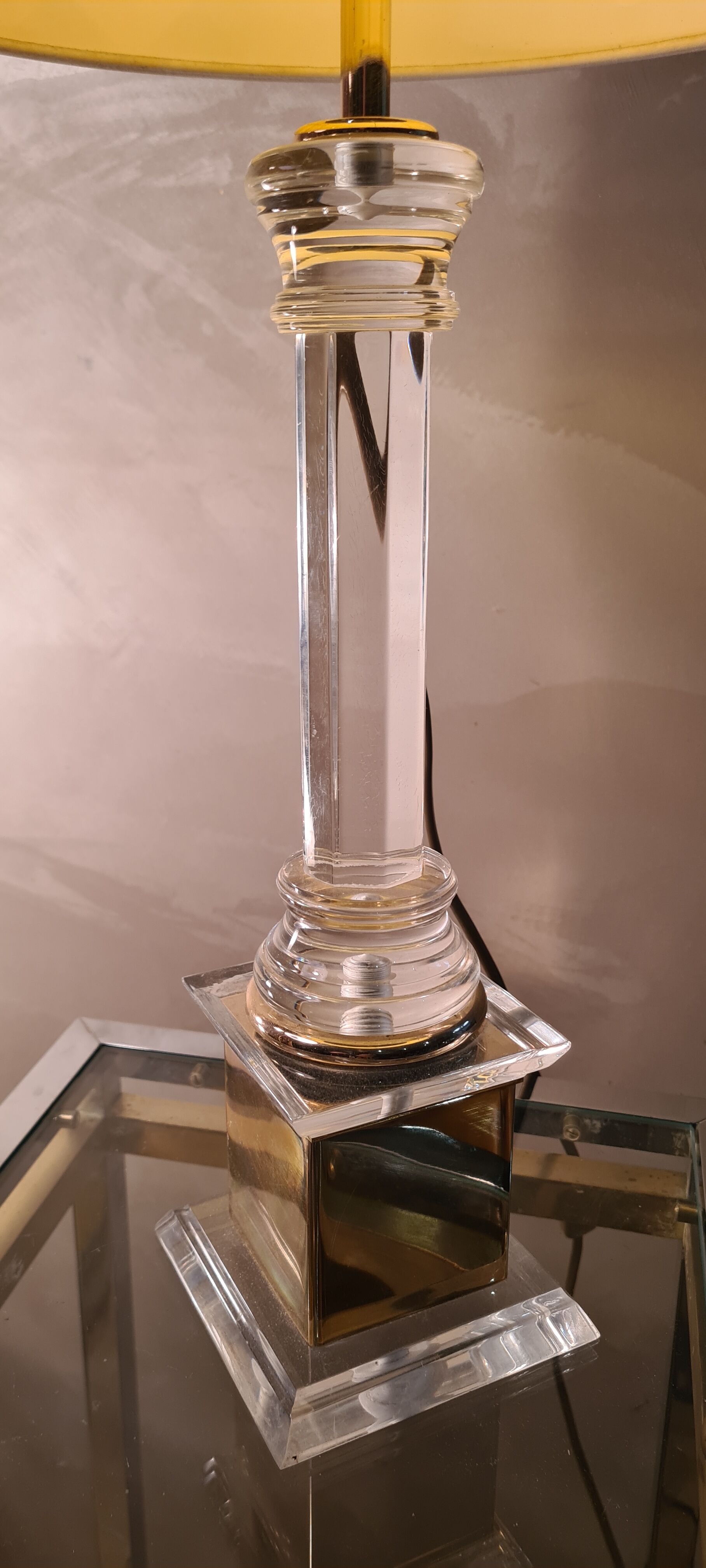 Living room lamp plexi and brass italian desing and deluxe lampshade 58x35