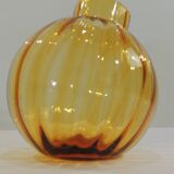 Slanted/Vintage Amber Glass Vase