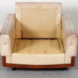Vintage club chair in rosewood and leather