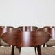 6 brown Scandinavian dining chairs