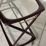 Cesare Lacca 1950 Italian Bar Cart with Brass Wheels