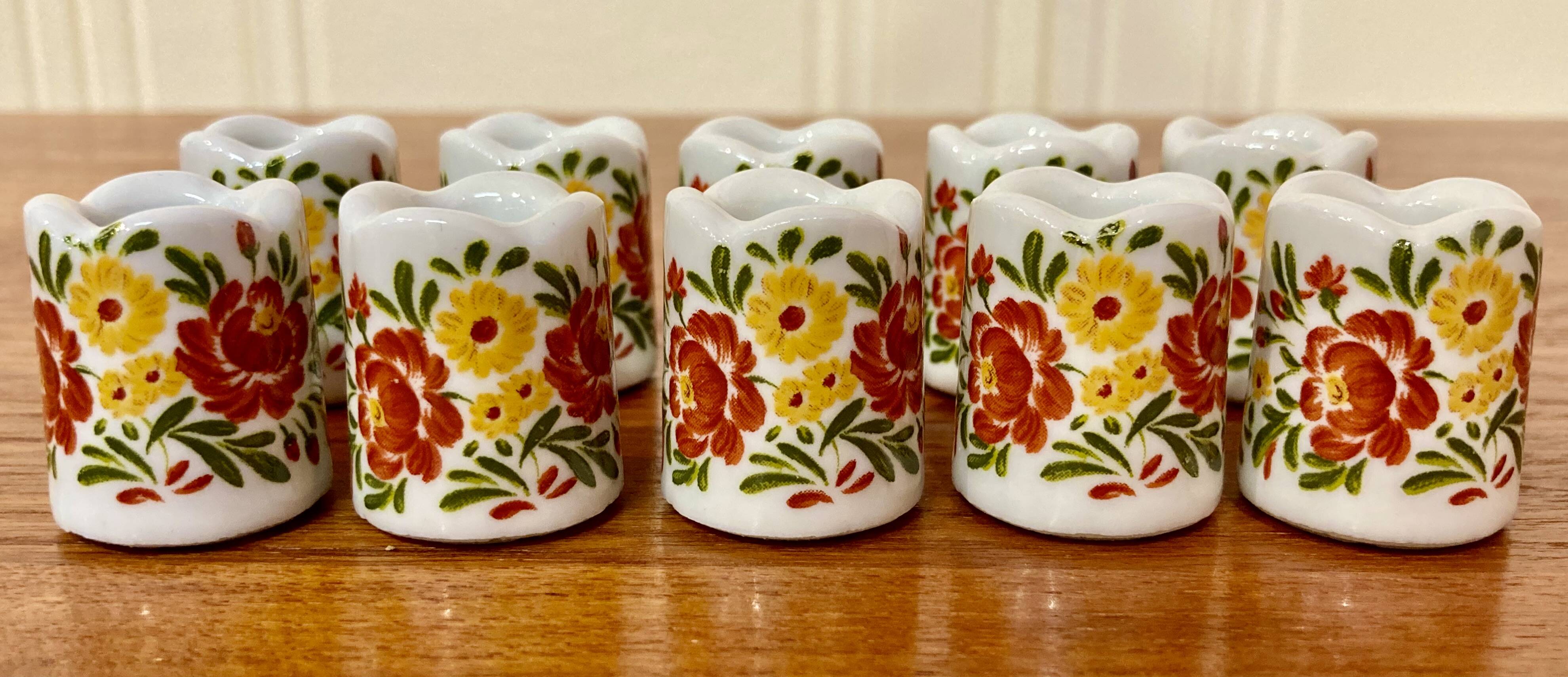 Set of ten designer ceramic candleholders 1950.
