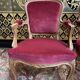 Paire de fauteuils cabriolet de style Louis XV velours rouge