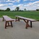 Lot de 2 bancs en orme massif par Aranjou