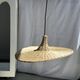 Small suspension, rattan luminaire in hat shape D:60cm