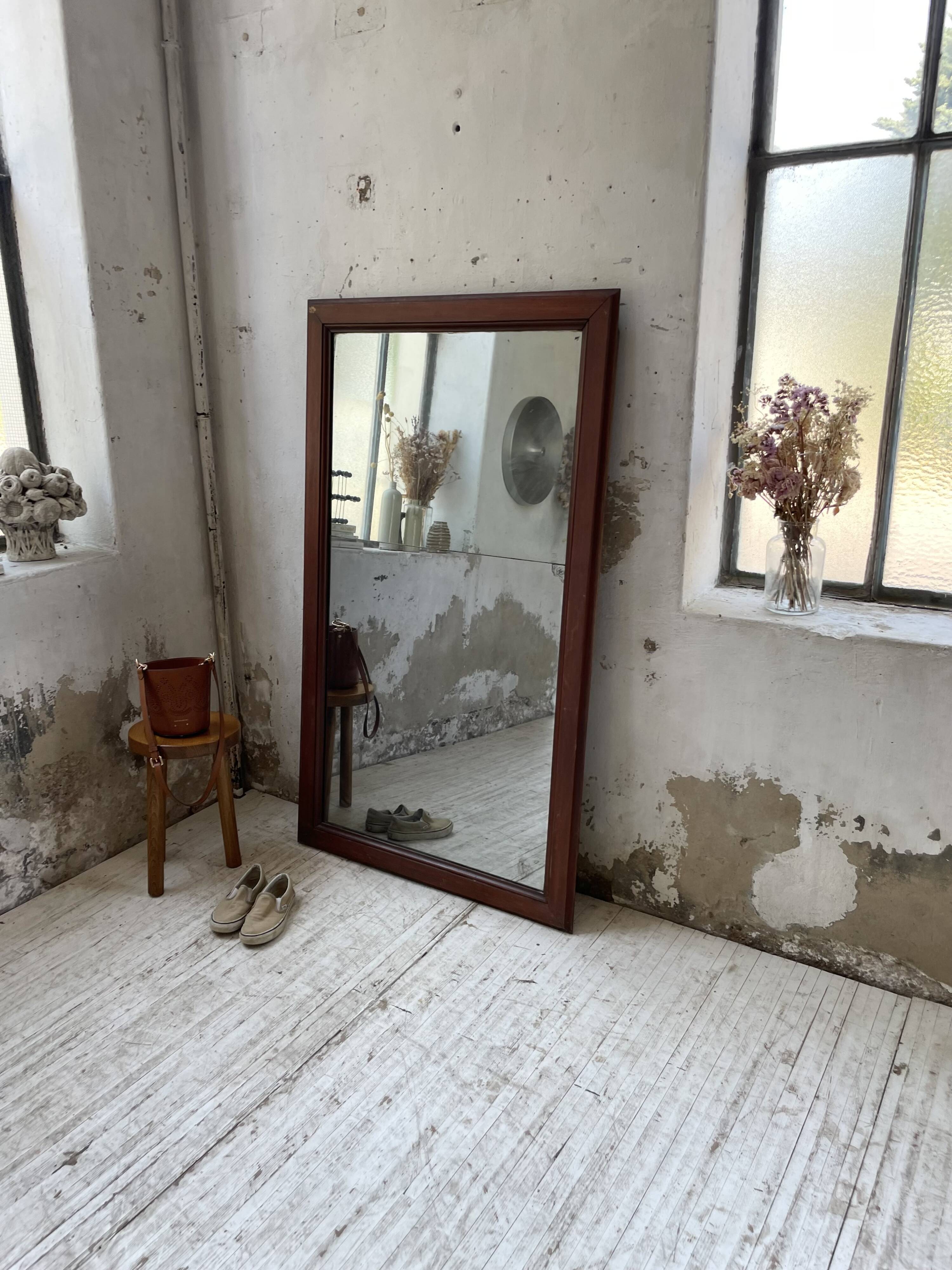 Late 19th century XL wooden mirror