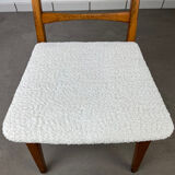 4 Scandinavian chairs, teak with boucle seats.