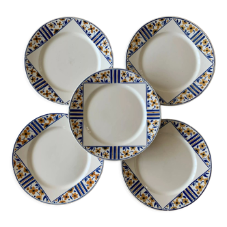Lot de 5 assiettes en faïence de Badonviller