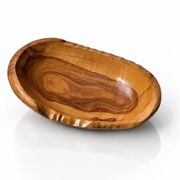 Handcrafted solid olive wood bowl 20 cm – Organic freeform shape
