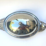 Serving dish foie gras silver metal