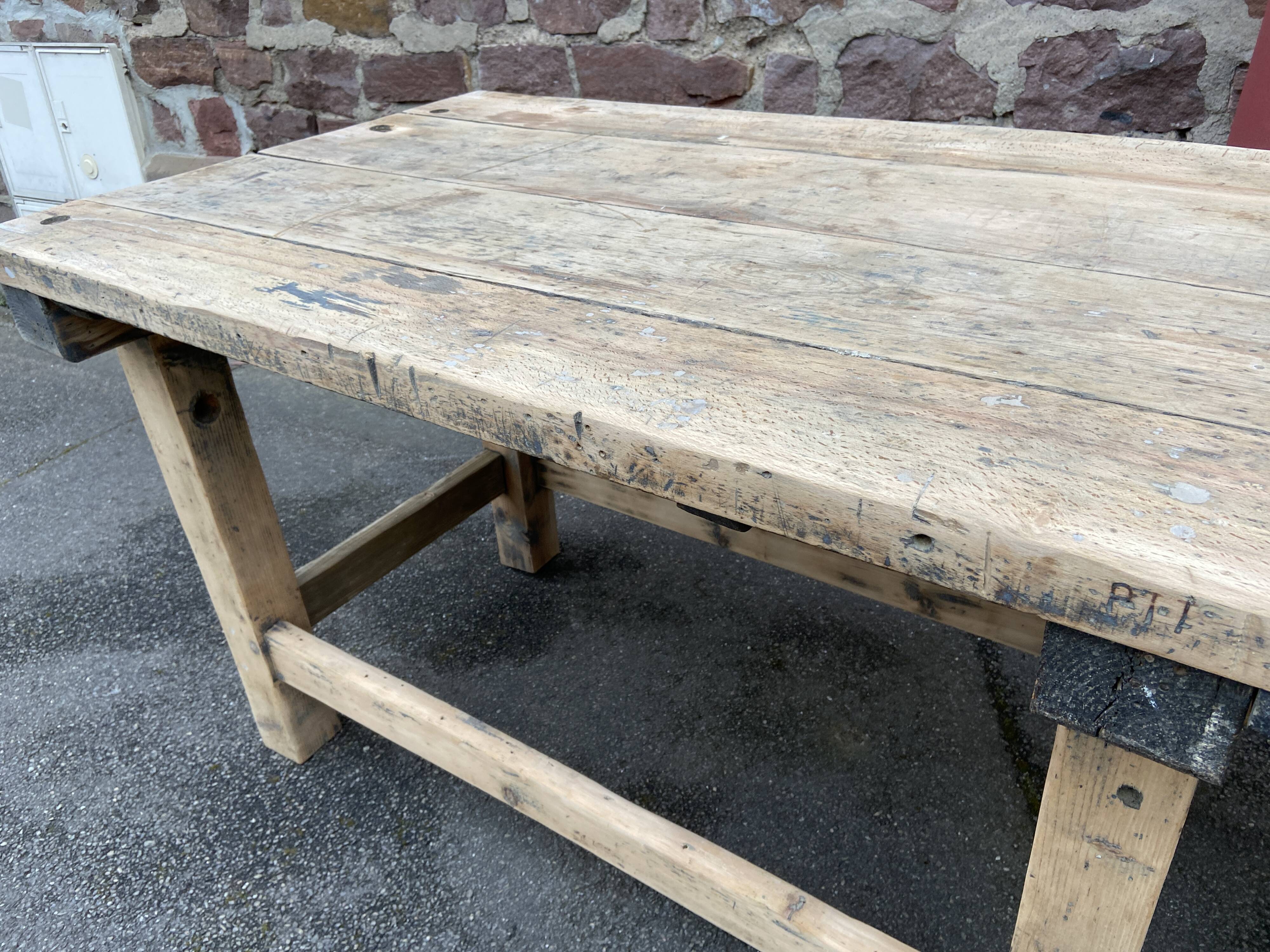 Huge vintage workshop workbench table 245cm