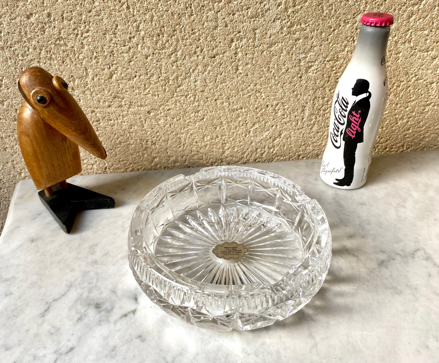 Bohemian crystal ashtray Bleikristall West Germany 60s