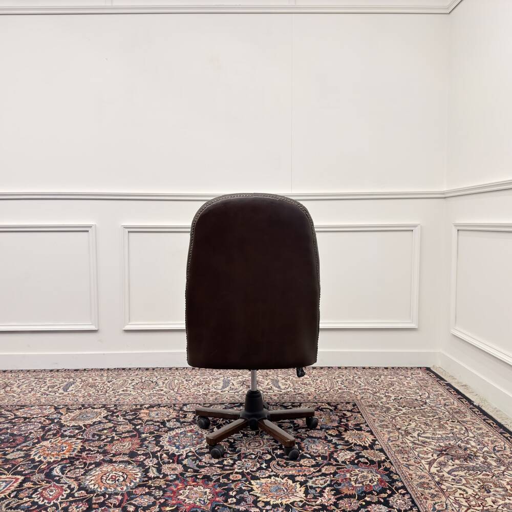 Chaise de bureau Chesterfield anglaise brune, chaise de président
