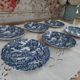 Set of 6 The Hunter blue cups by Myott