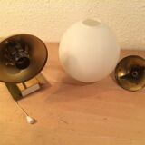 Brass and opal globe wall lamp from the 60s