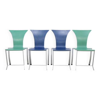 4x Postmodern Dining Chair by Karl Friedrich Förster for KFF, 1990s