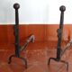 Pair of moors, ancient wrought iron channels from the 17th century
