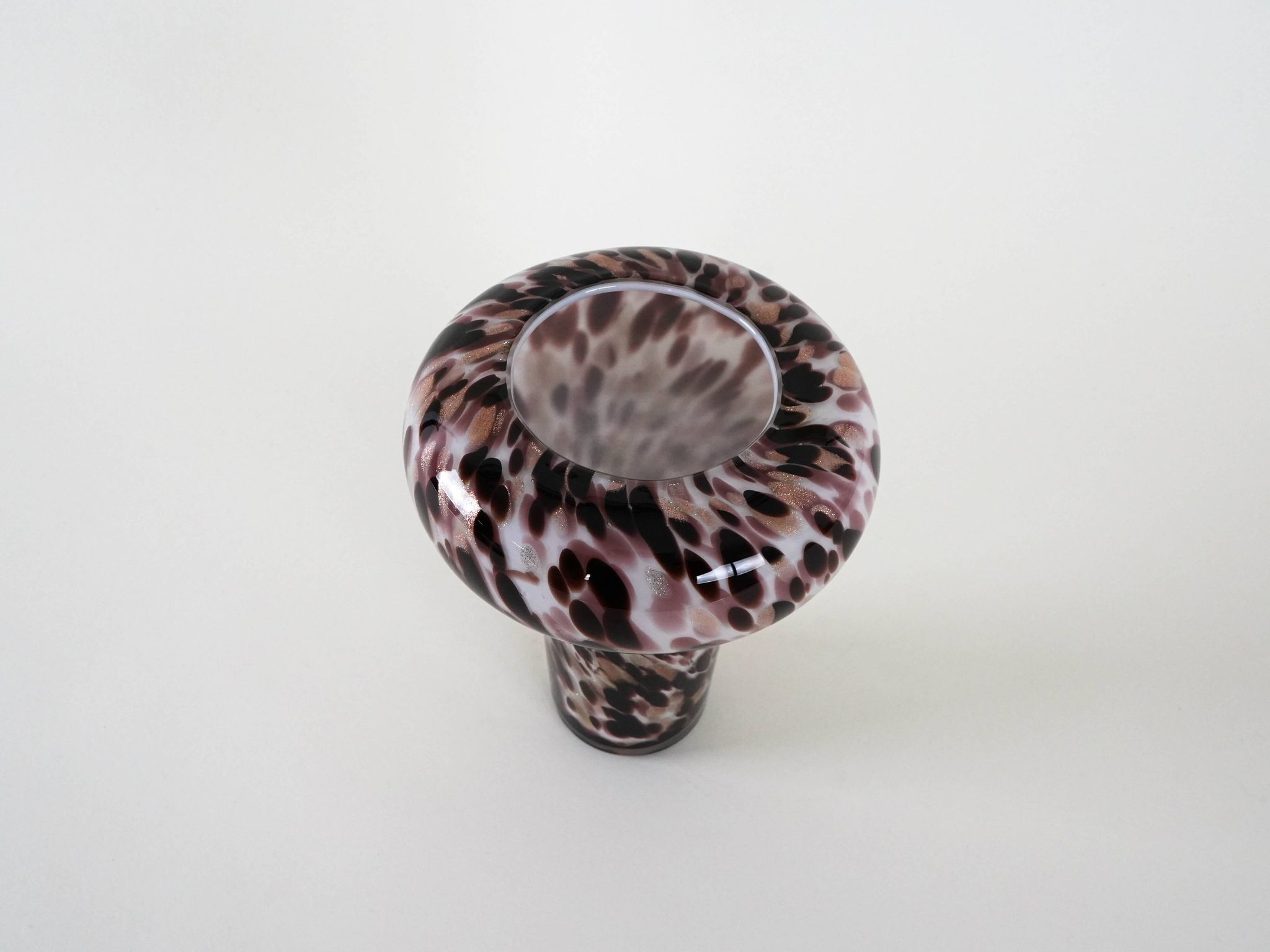 Glass leopard print vase, Italian design, 1970s, made in Italy