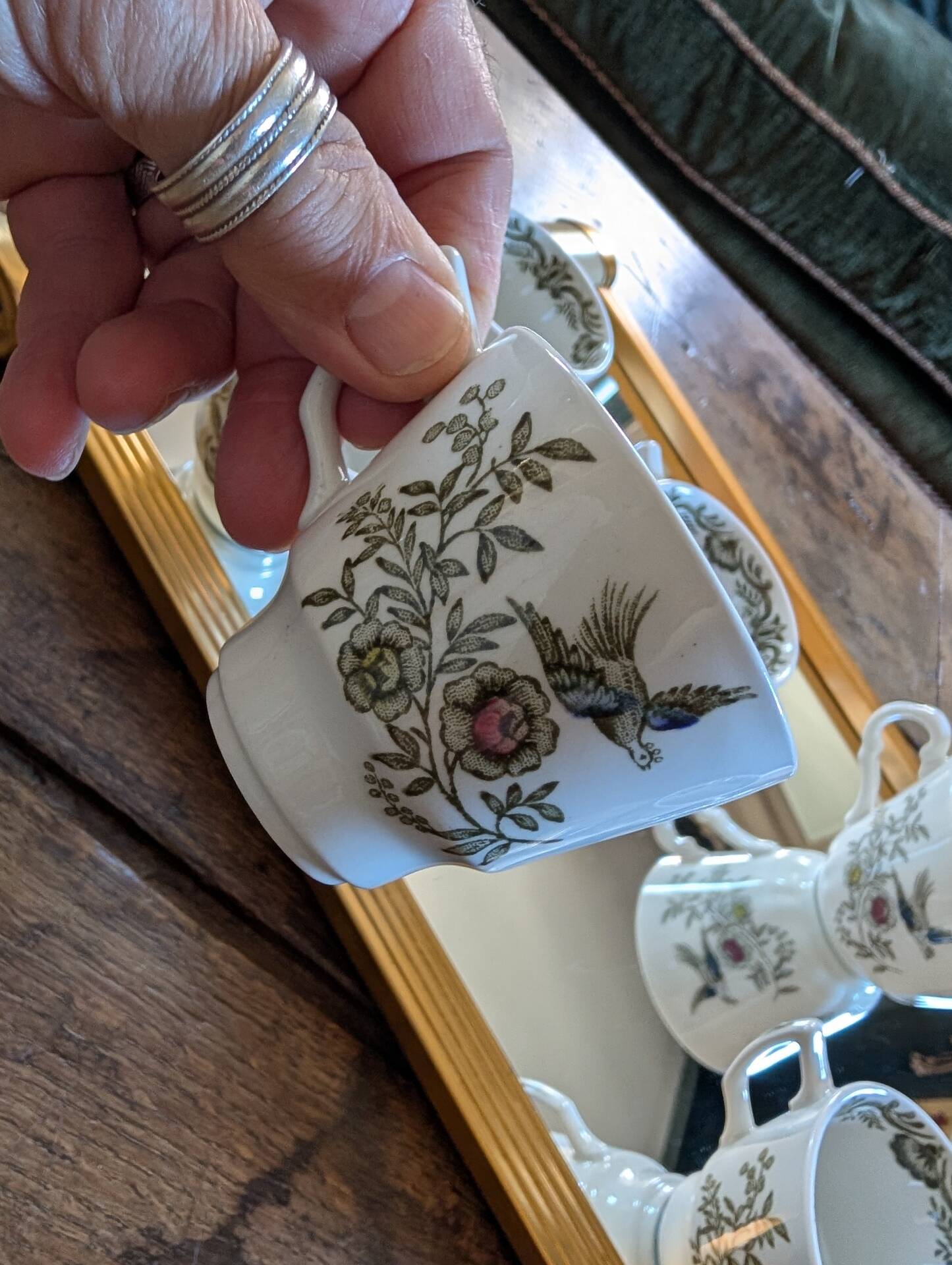 6 tasses Windsor 1981 – Jardin anglais fleuri