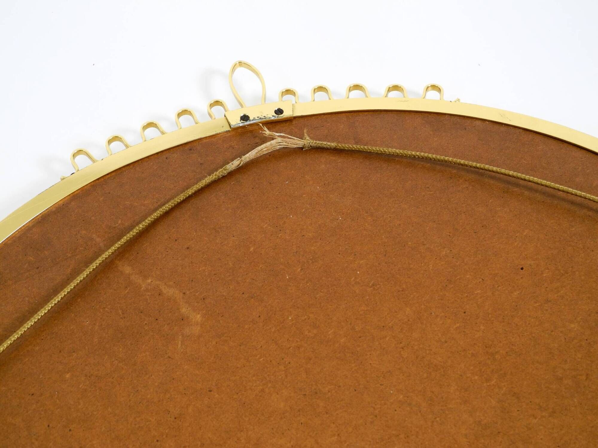 Beautiful, heavy Mid-Century Modern brass wall mirror by Lenz, 1964